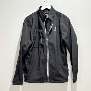 CLIQUE Men’s Black Full Zip Jacket THE PELICAN CLUB Logo Zip Pockets Size Small